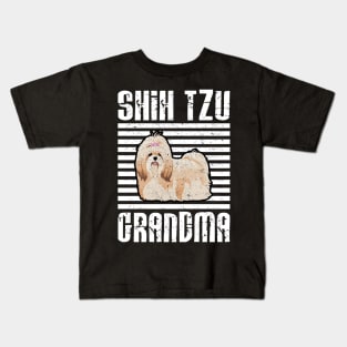 Shih Tzu Grandma Proud Dogs Kids T-Shirt